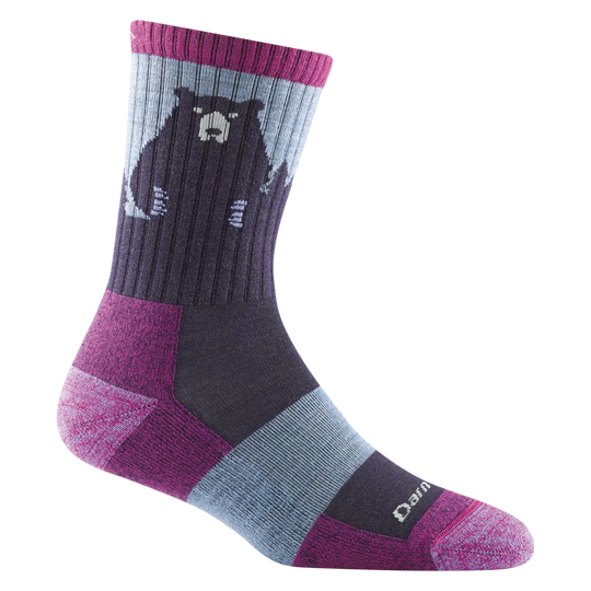 Darn Tough Bear Town Micro Crew WS Purple M Lightweight W/ Cushion