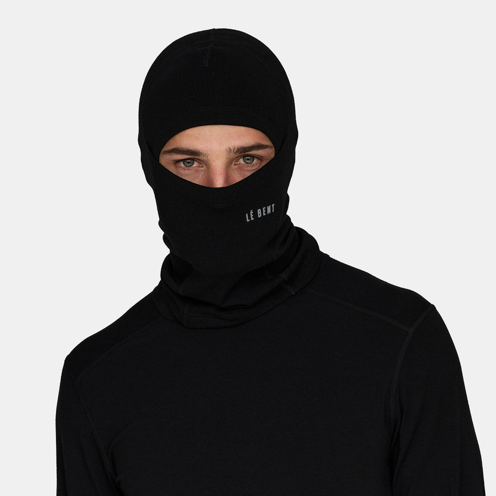 Le Bent Heavyweight Grid Fleece Balaclava Black