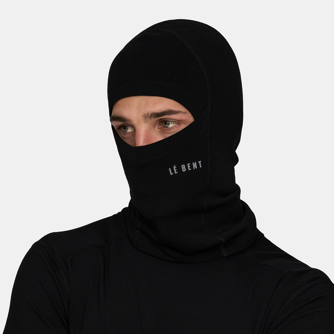 Le Bent Heavyweight Grid Fleece Balaclava Black