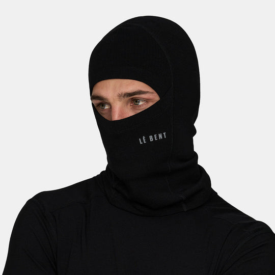 Le Bent Heavyweight Grid Fleece Balaclava Black