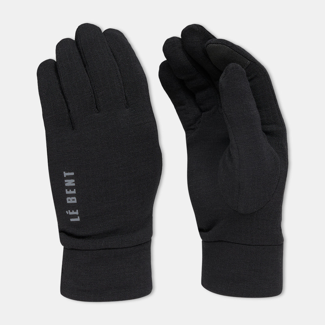 Le Bent Heavyweight Grid Fleece Glove Liner Black