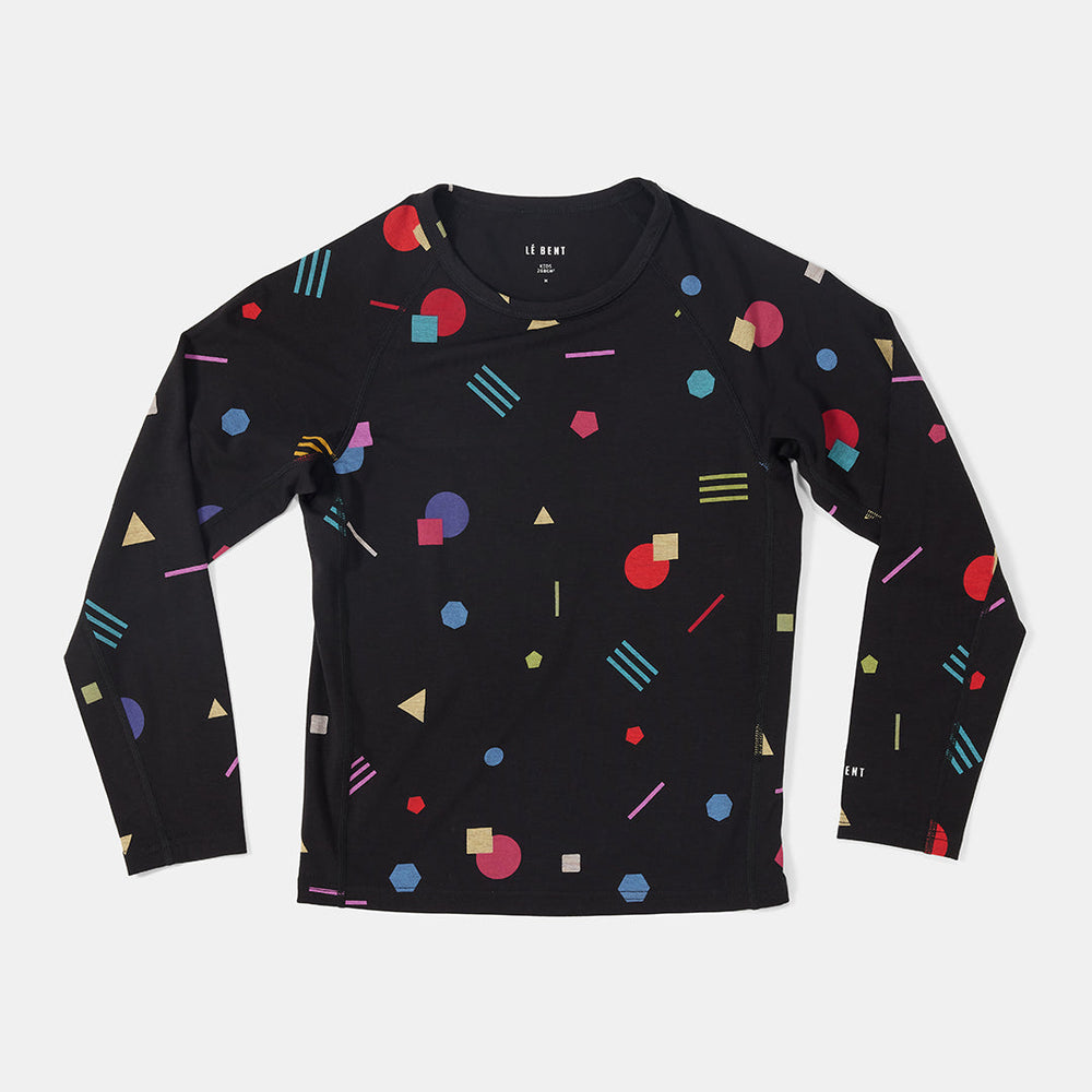Le Bent Kids Confetti Midweight Raglan Black Confetti