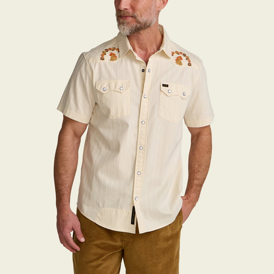 Crosscut Deluxe Shortsleeve Shirt Fowl Play / Off White Dobby