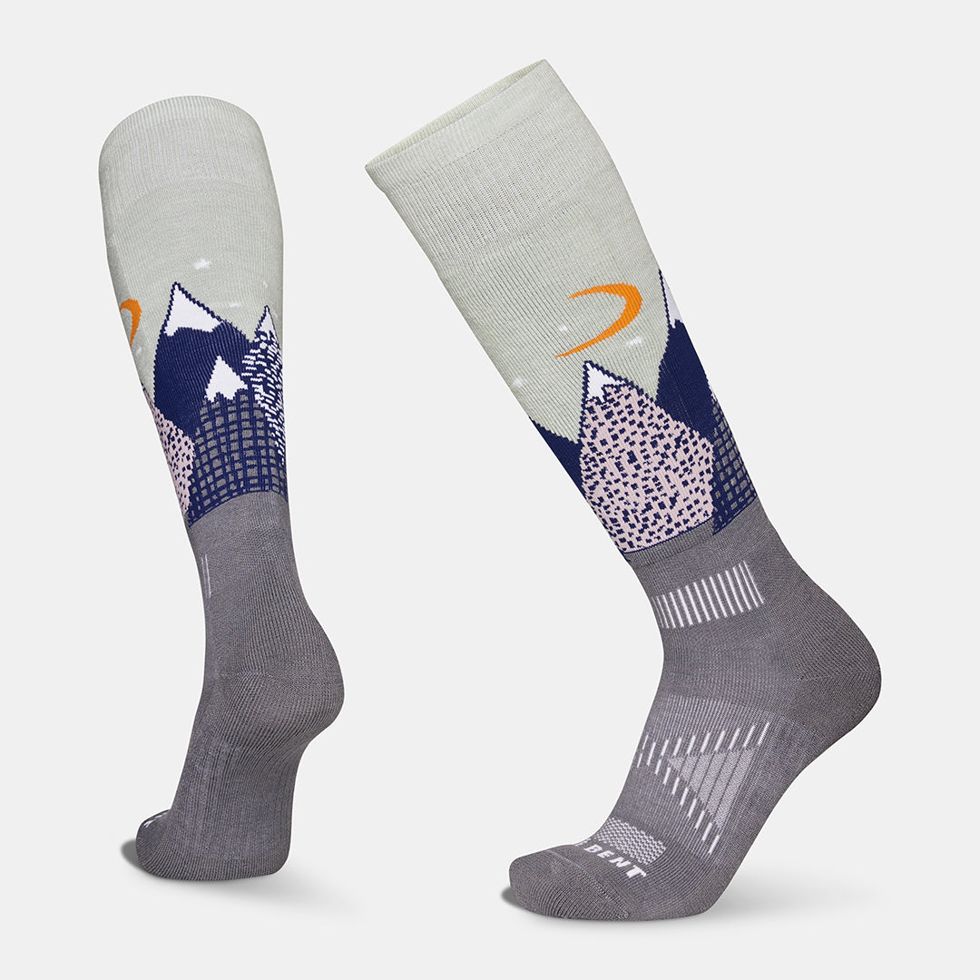 Le Bent Kids Light Cushion Snowy Mountains Snow Sock Sea Foam