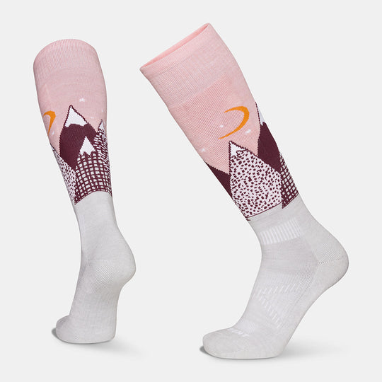 Le Bent Kids Light Cushion Snowy Mountains Snow Sock Mellow Rose
