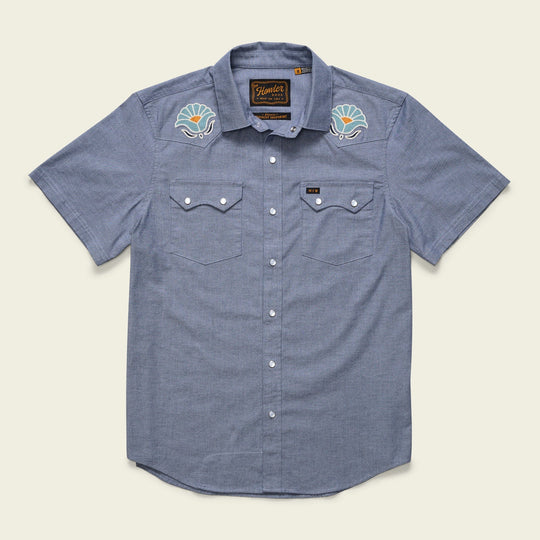 Howler Brothers Crosscut Deluxe Shortsleeve Shirt Fowl Play / Off White Dobby XL
