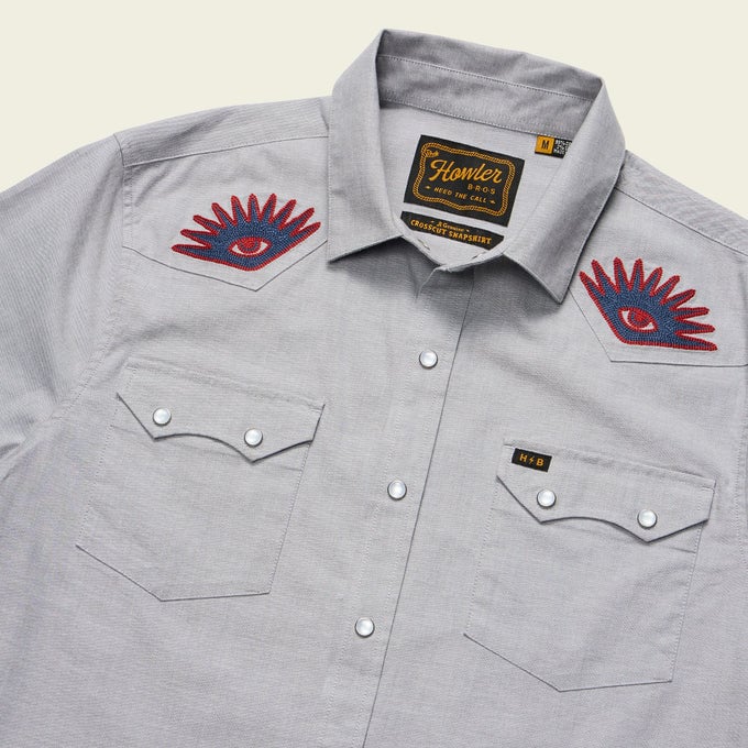 Howler Brothers Crosscut Deluxe Shortsleeve Shirt Fowl Play / Off White Dobby XL