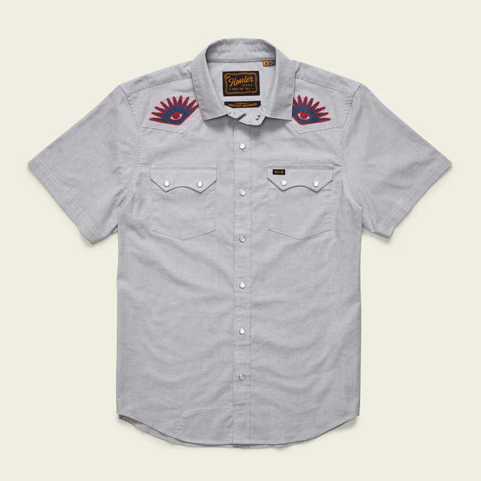 Howler Brothers Crosscut Deluxe Shortsleeve Shirt Surfbird / Sky Oxford Dobby M