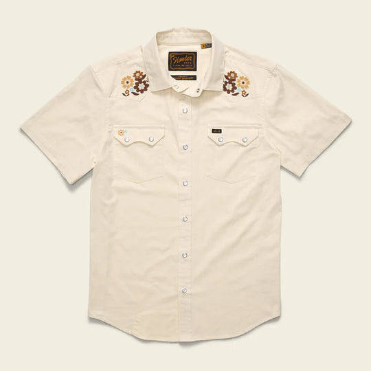 Howler Brothers Crosscut Deluxe Shortsleeve Shirt Fowl Play / Off White Dobby XL