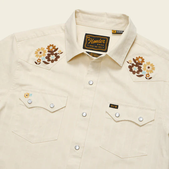 Howler Brothers Crosscut Deluxe Shortsleeve Shirt Fowl Play / Off White Dobby M