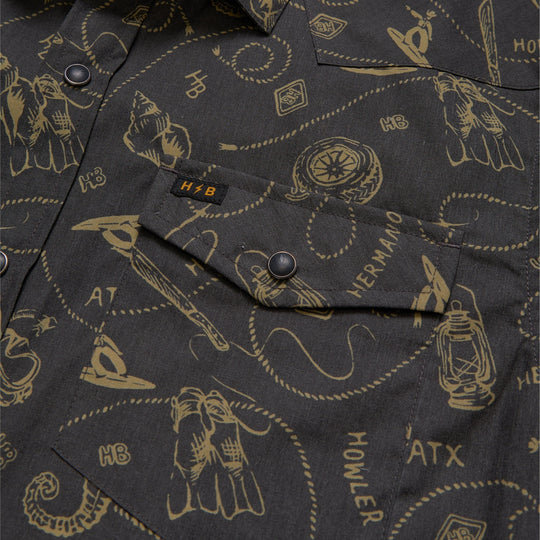 Howler Brothers H Bar B Snapshirt SS26 Sea Rodeo / Antique Black S
