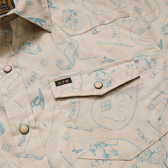 Howler Brothers H Bar B Snapshirt SS26 Sea Rodeo / Antique Black S