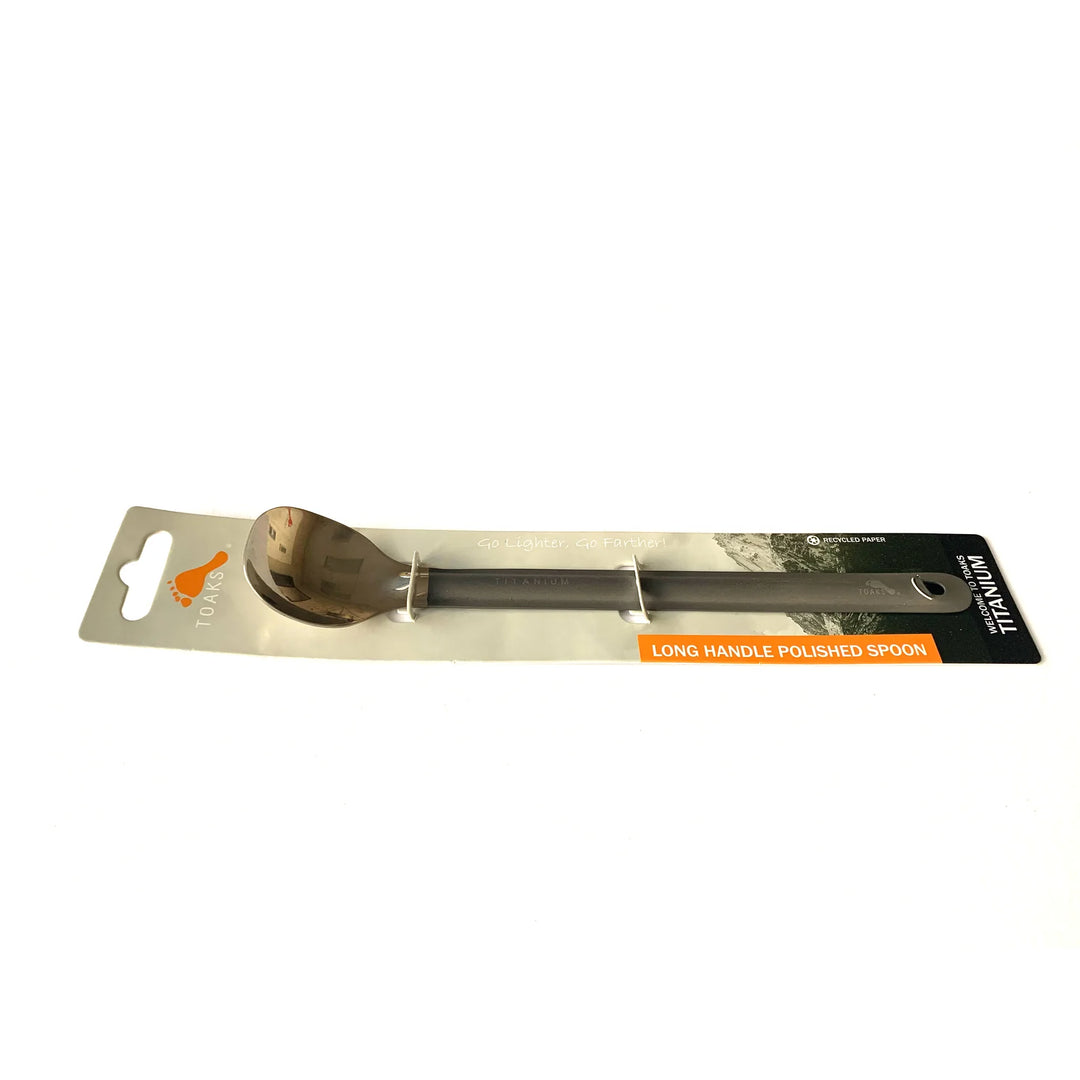 Titanium Long Handle Spoon with Polished Bowl